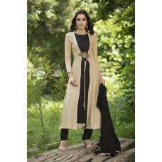 CTL-149 BEIGE AND BLACK VISCOSE BUTTI GOLDEN JACKET STYLE READY MADE SUIT